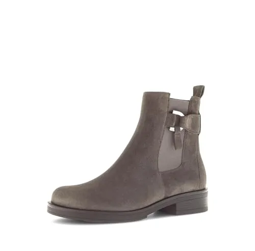 Gabor Damen Chelsea Boots - Elegante Stiefeletten in Altsilber - Stilvolle Chelsea Boots für Damen, aus hochwertigem Lackmaterial. Ideal für jeden Anlass, mit flachem Absatz und praktischem Reißverschluss für einfachen Einstieg.