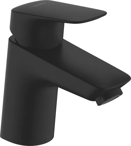 hansgrohe Logis Waschtischarmatur - Mattschwarz, EcoSmart Wasserhahn für Bad - Touch-On-Wasserhahn für Badezimmerwaschbecken, elegantes SoftCube-Design und wassersparend mit max. 5 l/min Durchflussmenge (EcoSmart)