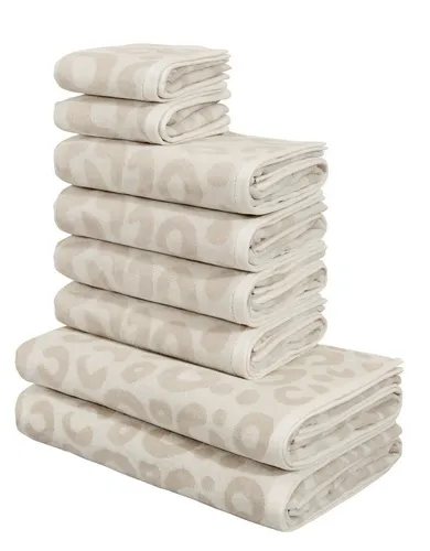 OTTO home Handtuch Set Anna Leopardenmuster, 8-tlg in beige von OTTO home