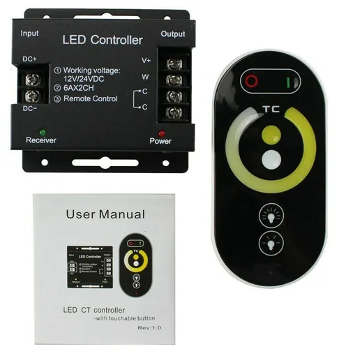 CCT LED Funk Touch-Dimmer 12V 24V DC Streifen PWM Regler Funkdimmer Dimmer