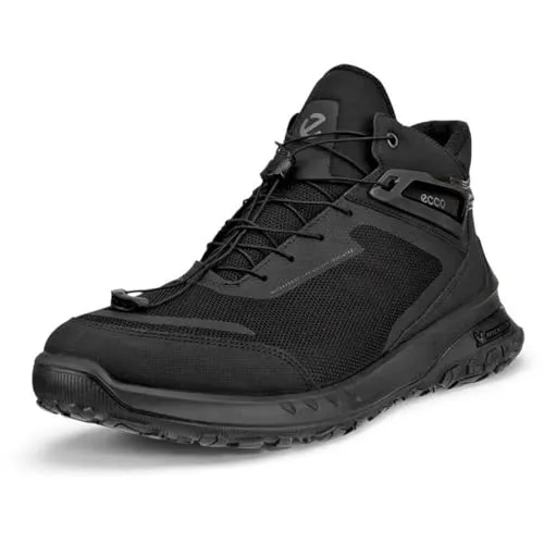 ECCO Herren ULT-Trn Wanderschuhe, Black/Black, 41 EU - Leichte Wanderschuhe mit 200 g PrimaLoft Bio-Isolierung für warme Füße, komplett PFC-frei und wasserdicht, ideal für umweltbewusste Outdoor-Enthusiasten.