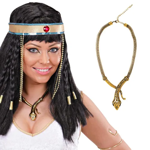 Ägyptische Schlangen Halskette Cleopatra Kette Pharao Collier Schmuck Antike