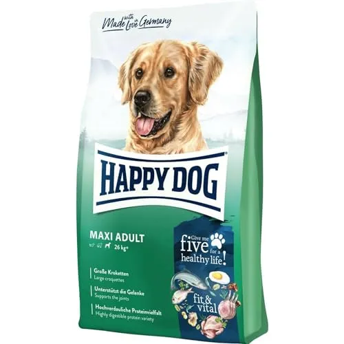 Happy Dog 60762 - Supreme fit & vital Maxi Adult - Hunde-Trockenfutter für große Hunde - 4 kg Inhalt