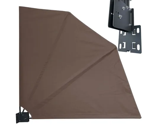 Quick Star Sichtschutzfächer 115 cm & 140 cm - Taupe & Anthrazit - Balkonsichtschutz mit einfacher Wandmontage, ideal für den Außenbereich. Inklusive Schutzhülle und aus robustem 100% Polyester gefertigt.