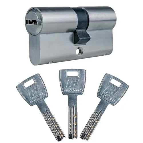 FELGNER Dolomit Doppelzylinder | hochwertiger Schließzylinder Profilzylinder Tür-Zylinder | Not- und Gefahrenfunktion Ziehschutz Bohrschutz | 3 Schlüssel und Sicherungskarte - 30/30