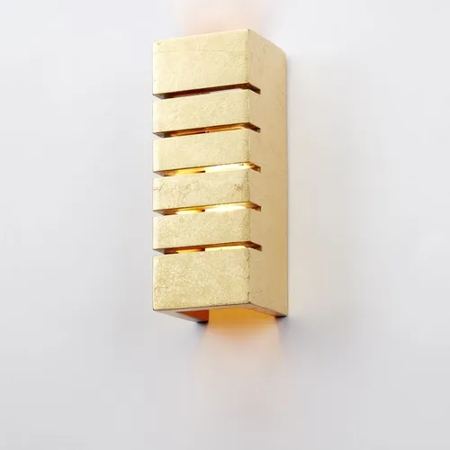 Rudi Wandleuchte Gips Wandlampe Uplight Downlight E14 Gipsleuchte Gold innen 40W