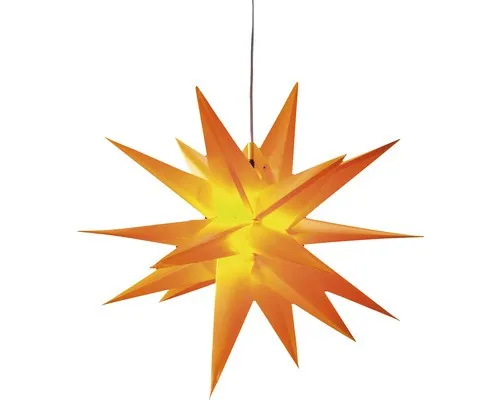 LED-Kunststoffstern Ø 35 cm gelb Lichtfarbe warmweiß inkl. Timer