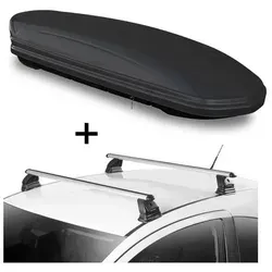 Dachbox VDPMAA460 460 Liter schwarz matt mit Dachträger VDP EVO ALU für Opel Combo C