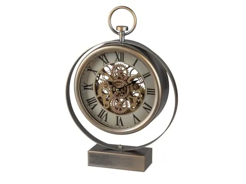 Produktbild formano Standuhr antik mit goldenen Zahnrädern 42cm