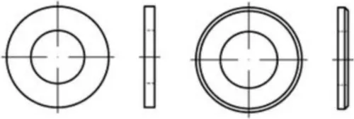 Unterlegscheibe DIN 125-1 Form A 37 x 66 x 5 Messing - Hochwertige Unterlegscheibe aus Messing, ideal für stabile Verbindungen in der Befestigungstechnik, korrosionsbeständig und langlebig.