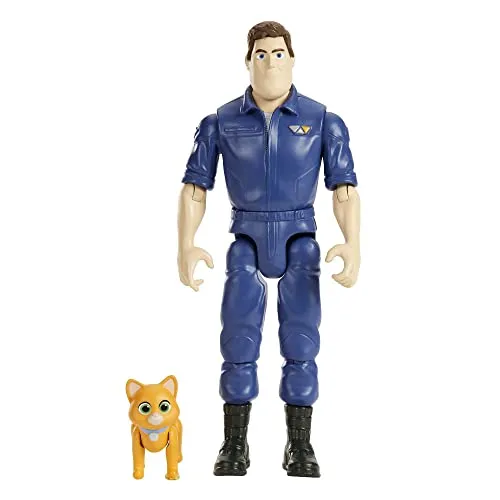 Buzz Lightyear HHJ80 - Buzz Lightyear und Sox authentische Actionfigur, 12 bewegliche Gelenke und Roboterkatze Sox, Film Sammlerspielzeug ab 4 Jahren