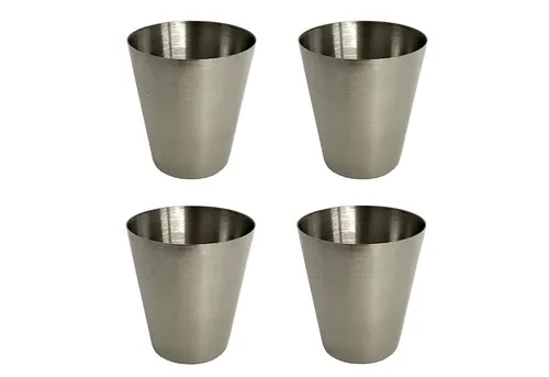 HAC24 Schnapsglas Schnapsgläser Pinnchen Shotgläser Shot Glas Stamper Schnaps-Becher, 4-tlg., Edelstahl, 2cl oder 4cl