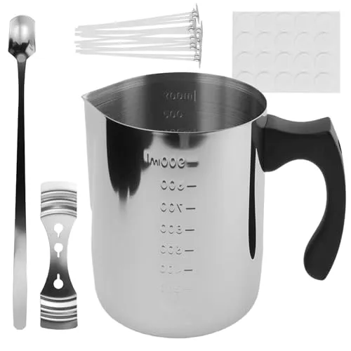 Edelstahl Kerzenwachs Schmelztopf 900 ml mit Hitzebeständigem Griff