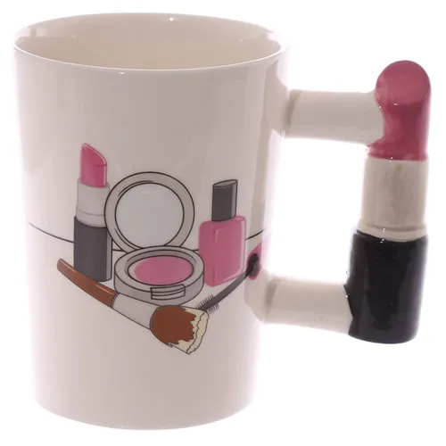 Kaffeebecher Lippenstift Keramik Tasse Becher Kaffeetasse Henkeltasse NEU