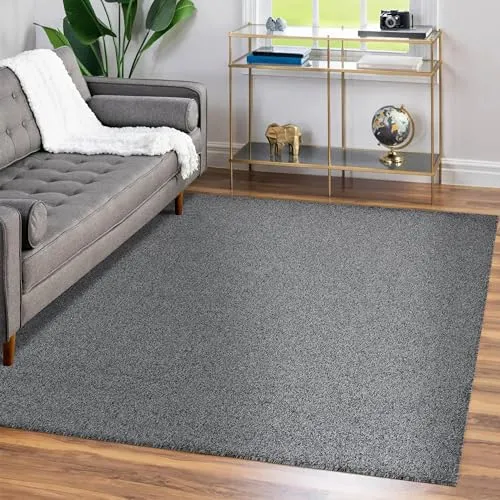 Teppium Moderner Kurzflor Teppich Läufer Flur 80 x 150 cm Grau - Waschbarer Teppich, Flauschig und Weich - Ideal als Bettvorleger im Schlafzimmer, Küchenläufer oder Wohnzimmerteppich