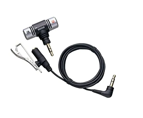 OM SYSTEM ME-51 S Stereo-Mikrofon für digitale Voice Recorder - Mikrofon-Sets mit hervorragender Stereoqualität, ideal für hochwertige Aufnahmen mit WS- und DM-Serie von Olympus, inklusive Verlängerungskabel und Krawattennadel-Clip.