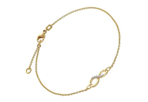 trendor Gliederarmband Damen-Unendlichkeit Gold 333/8K 19 cm