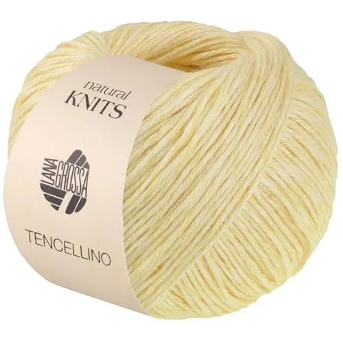LANA GROSSA Tencellino | Klassisch verzirntes Garn aus natürlich mattem Leinen & seidig glänzendem Tencel | Handstrickgarn aus 51% Leinen & 49% Tencel | 50g Wolle zum Stricken & Häkeln | 125m FB 6