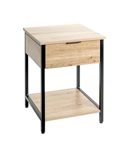 Haku-Möbel Beistelltisch 37480, Burgos - Mehrzwecktisch aus pflegeleichter MDF-Spanplatte mit kratzfester Oberfläche, bietet 2 Ablageflächen und eine praktische Schublade für zusätzlichen Stauraum.