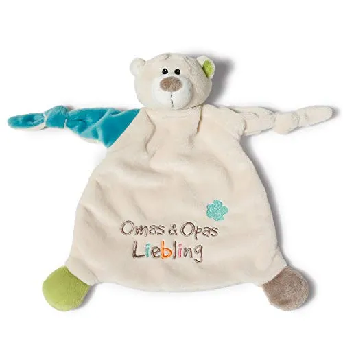 NICI Schmusetuch Bär ‚Omas & Opas Liebling´ 25x25 cm – Schnuffeltuch ab 0+ Monaten – Kuscheltuch für Babys & Kleinkinder – Baby Kuscheltier / Schnuffeltuch – Schmusetuch für Mädchen & Jungen – 40040