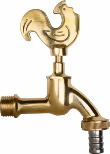 Nostalgie Auslaufventil Gockel poliert 1/2