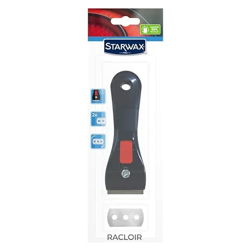 STARWAX – Schaber für Glaskeramik- und Induktionskochfelder mit Ersatzklinge aus Edelstahl – Entfernt eingebrannte Speisereste und Fett – Verkratzt nicht