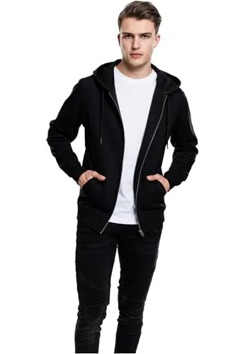Urban Classics Herren Basic Zip Hoody Kapuzenpullover, per Pack Schwarz (Black 7), XX-Large (Herstellergröße: XXL)