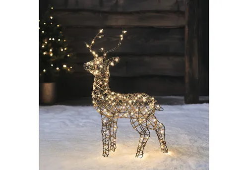 Lights4fun LED-Dekofigur Mini LED-Rentier Hirsch Studley von Lights4fun