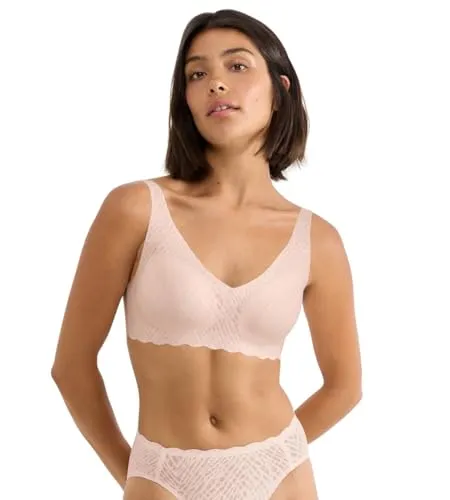 Sloggi Zero Feel Bliss Soft Bra Puff Pink - Superweicher Soft-BH mit herausnehmbaren atmungsaktiven Pads für festen Halt. Hergestellt aus recyceltem Polyamid und hochelastischem Material für optimalen Tragekomfort.