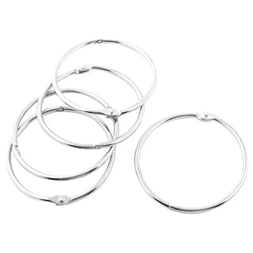 sourcing map Scrapbooking Buch Loose Leaf Binder Ringe – Silber (5 Stück) de