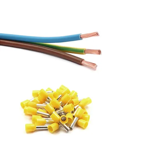 Elektroverteilung-Verdrahtungssatz 3/1/1m, 6mm² (bn/bl/gn-ge), 25x Aderendhülsen