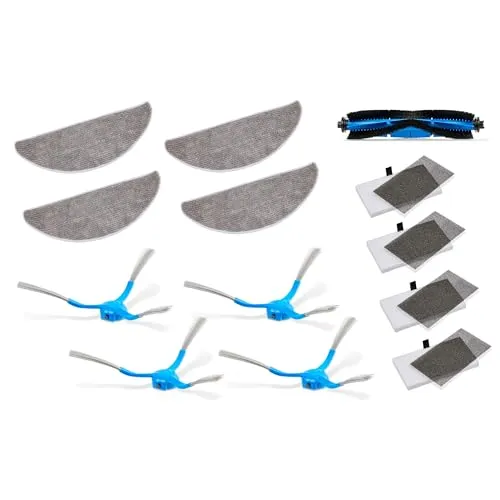 MEDION Zubehör Ersatz für Saugroboter X41 SW, X41 SW+ und X42 SW+ (1x Mittelbürste (Kombi), 4x Seitenbürste, 4x Wischmop, 4x Filter (HEPA13), 4x Filterschwamm)