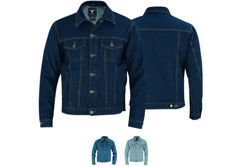 BULLDT Jeansjacke Herren - Dunkelblaue Truckerjacke aus 100% Baumwolle - Funktionsjacken mit robustem Design und YKK-Reißverschluss, ideal für stilvolle Motorradfahrer, die Komfort und Funktionalität suchen.