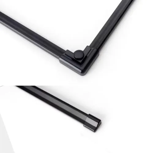 WITEN&NOCK Aluminium Schwallleiste Schwallprofil Duschdichtung Schwallschutzleisten Set Endstücke und Eckverbinder Dusche Duschwanne Duschkabine gerade Wasserabweiser Länge 120 cm schwarz