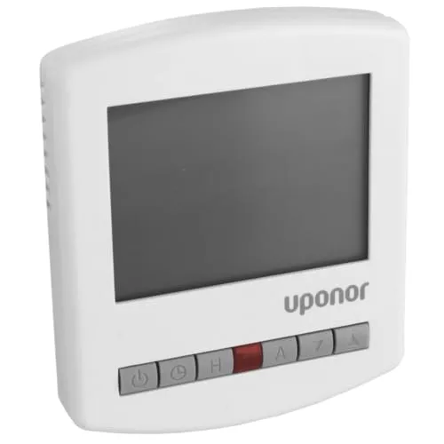 Uponor 230 V Digital programmierbar Thermostat - Programmierbares Thermostat für Zuhause, ermöglicht präzise Temperaturregelung von +5 bis +35°C für optimalen Komfort und Energieeffizienz.