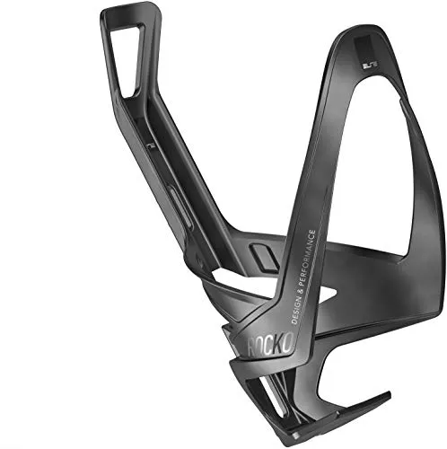 Flaschenhalter elite Rocko Kohlenstoff - Matt Schwarz Grafik - Hochwertiger Flaschenhalter aus Kohlenstoff, besonders leicht und stabil für optimale Performance beim Radfahren.