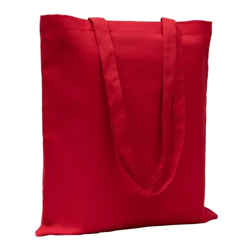 POLHIM® Stoffbeutel 38x42 cm (145g/m²) | Jutebeutel Alternative aus 100% Baumwolle | Unbedruckte Tasche zum Bemalen & für Einkauf (Rot)