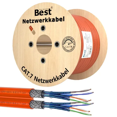 m Duplex CAT.7 Verlegekabel B.E.S.T. Germany Gigabit Netzwerkkabel Duplex KUPFER Lan 1000Mhz S 250