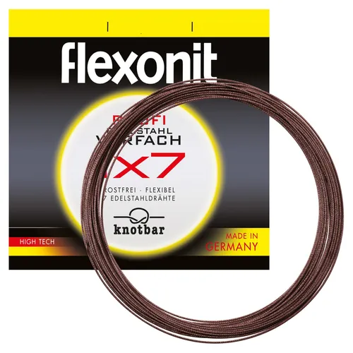  FLEXONIT Stahlvorfach 1x7 4m 0,24mm 5,3kg. Hecht Vorfach. Meterware. 1,74€/1m