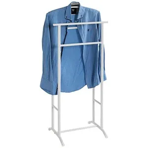 Xxxl Herrendiener – Weißer Metall Garderobenständer - Garderobenständer aus Metall, 46x107x36 cm, mit standfesten Füßen und praktischen Hosen- und Jackenhaltern – ideal für Ordnung in Ihrem Flur.