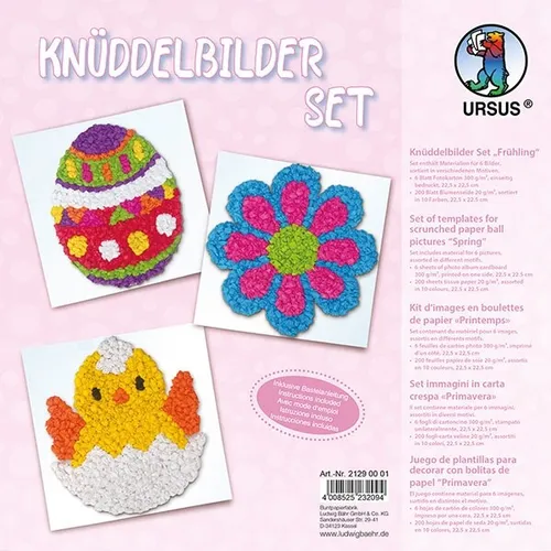 BASTELSET KNÜDDELBILDER FRÜHLING KNÜDDEL-BILDER PAPIER BASTELN