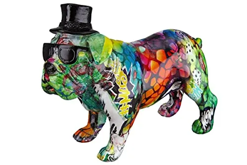 Gilde Poly Mops Street Art VE 2 Dekofiguren, Mehrfarbig, einzigartig