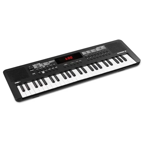 MAX Rhapsody49 - Midi Keyboard Piano für Anfänger, 49 Tasten E Piano mit Lautsprecher, LED Display, 80 Demo Songs, Lern-Funktion, 300 Klangarten und Rhythmen, Kinder Keyboard mit USB-C