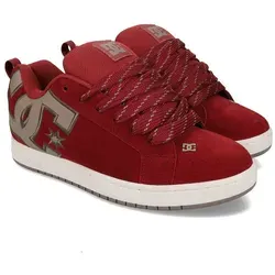 DC Schuhe COURT GRAFFIK Skate Trainer Herren Rot - 42 EU - Stylischer Skate Trainer in Rot für Herren, ideal für Alltag und Freizeit. Mit robustem Wildleder und Gummi-Laufsohle bietet er optimalen Komfort und Halt.
