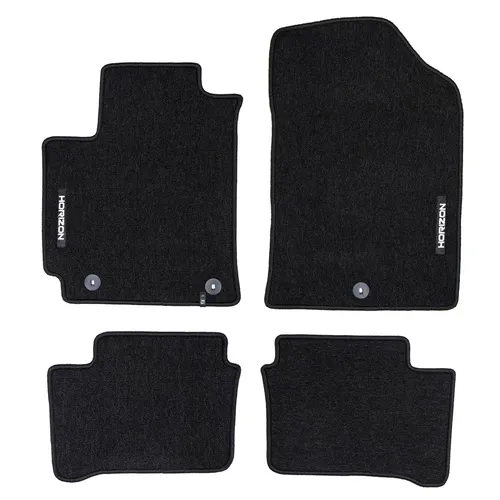 Velours Fußmatten Set für Kia Picanto III 2017-2025 - Schwarz - Hochwertiges 4-teiliges Velours Fußmatten Set in Schwarz für Kia Picanto III (2017-2025). Antirutsch und wasserfest, einfach zu installieren und ideal für den Fahrzeugschutz.
