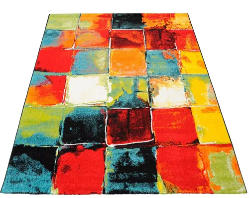 merinos Teppich BELIS PATCHWORK - Rechteckig, 13 mm Höhe, Wohnzimmer - Flachgewebe-Teppiche in buntem Design für moderne Räume, allergikerfreundlich und perfekt für Individualisten.