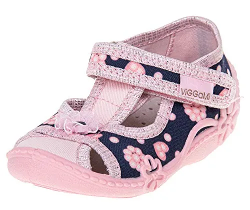 Viggami I.T.G. Mädchen Hausschuhe mit Klettverschluss (Marysia Dunkelblau, 22)