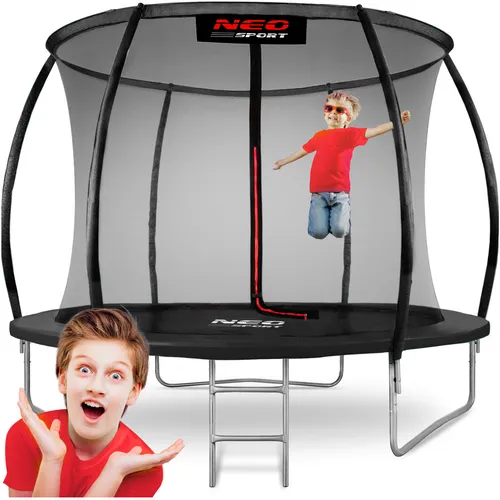 Neo-Sport 10ft Gartentrampolin für Kinder - Outdoor Trampolin mit Sicherheitsnetz, Leiter und Schutzhülle - ideal für sicheres Springen und Fitness im Garten!