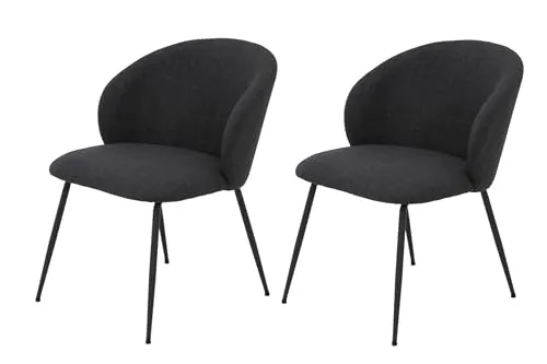 Hela Tische 2er Set Esszimmerstuhl Sessel Graz - Freischwinger Stühle im 2er Set, anthrazit mit extra breitem Sitz und runder Rückenlehne, bis 120 kg belastbar – ideal für gemütliche Esszimmermomente.