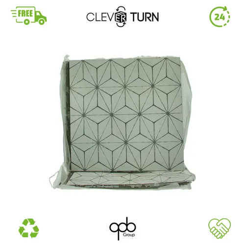 WallPops FP2481 Kikko Peel & Stick Bodenfliesen, Weiß & Off-White, 10 Stück